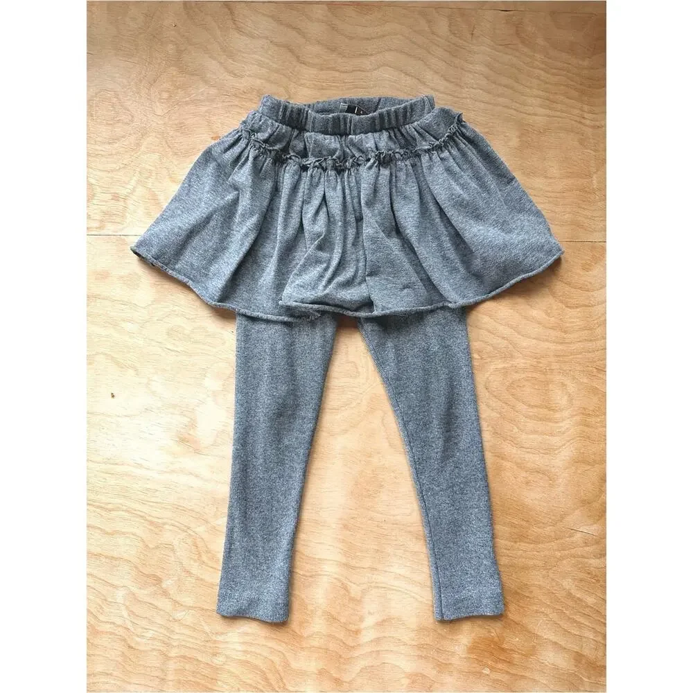 Sophie Catalou Girls Skirted Leggings Gray 2-in-1 Skirt Pants Size 4